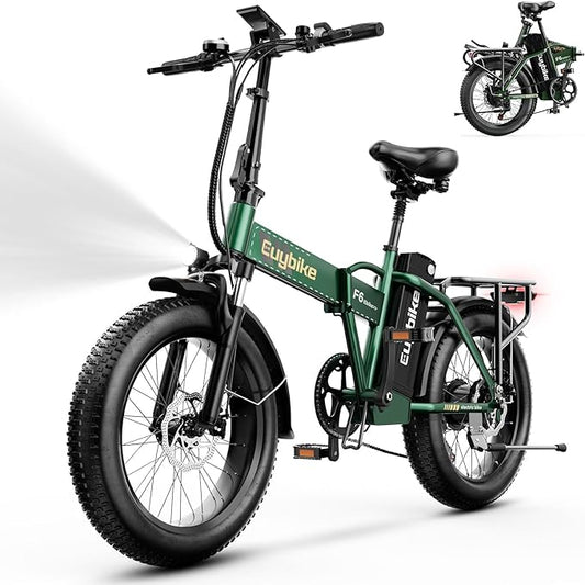 Foldable Electric Bike for Adults, 30+MPH, 48V 20Ah Removable Lithium Battery up to 80Miles, 20" Fat Tire 1000W Peak Motor Dirt Ebike Adult Electric Bicycle for Commute Beach Mountain E Bike-StrideForce Fitness