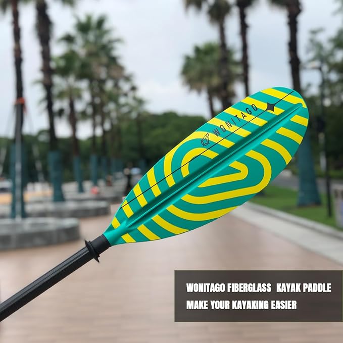 Kayak Paddles with Fiberglass Shaft and Reinforced PP Blade, Floating Adjustable Kayaking Oars, 3 Piece, 220-240 cm/86-94 Inches, 240-260 cm/94-102 Inches-StrideForce Fitness