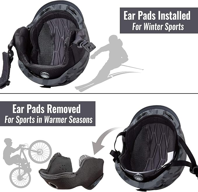 Ski and Snowboard Helmet - Active Ventilation, Audio Compatible Snow Sports Luxury Helmet With ASTM Standard Safety for Men, Women and Youth-StrideForce Fitness