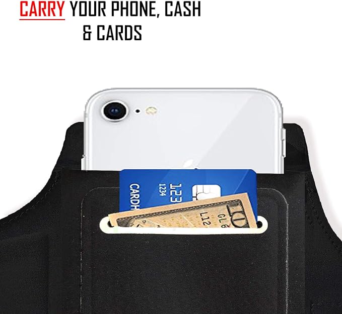 RevereSport Waterproof Running Armband for Phone with Case On (Otterbox, Lifeproof). Sports Phone Holder for iPhone 17/16/15/14/13/12/Max/Plus/Pro/AIR & Samsung S25/S24/S23/S22/S21/S20/Ultra (Large)-StrideForce Fitness