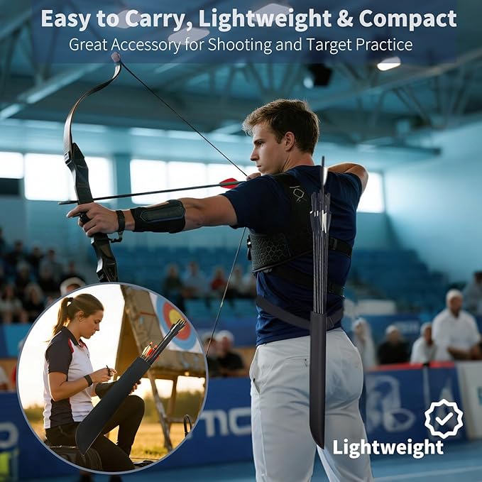 Hard Case Hip Quiver with Adjustable Belt,Wear-Resistant Arrow Quiver for Compound Bow,Quiver Arrow Holder for Archery, Hunting Lightweight Archery Quiver-StrideForce Fitness