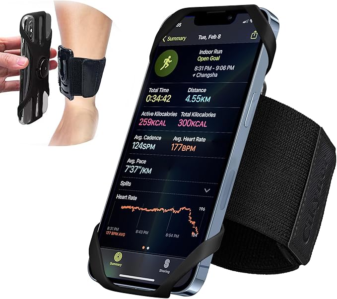 Cikyner Running wristband, Running Phone Holder Sports wristband 360° Rotatable & Detachable Running Phone wristband for 4.5- 7'' iPhone for Gym Jogging Cycling Hiking-StrideForce Fitness