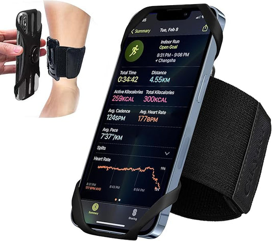 Cikyner Running wristband, Running Phone Holder Sports wristband 360° Rotatable & Detachable Running Phone wristband for 4.5- 7'' iPhone for Gym Jogging Cycling Hiking-StrideForce Fitness