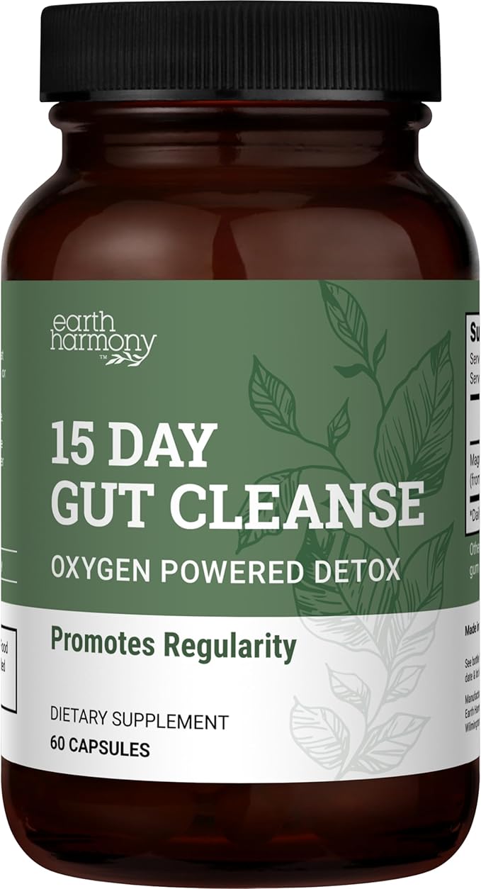 15 Day Gut Cleanse Detox For Women and Men - Vegan, Non-GMO Ingredients For Waist Loss and Constipation Relief With A 15 Day Cleanse Gut Support Without Cramping, As Seen On TikTok (60 Capsules)-StrideForce Fitness