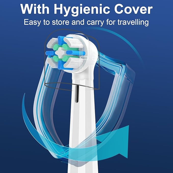 8 Pack Smart Cleaning Replacement Heads Compatible with Oral B iO 2 3 4 5 6 7 8 9 10 Series Electric Toothbrush, Brush Heads Compatible with Oral B iO Electric Handles (Black/White)