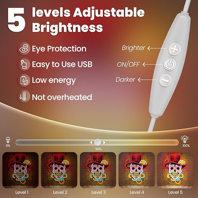 Day of the Dead Neon Sign - Mexican Sugar Skull LED Neon Light for Home & Bar Decor,UV Printed Art with Flexible LED Strip,Halloween & Día de Muertos Party Decoration (Red）-StrideForce Fitness