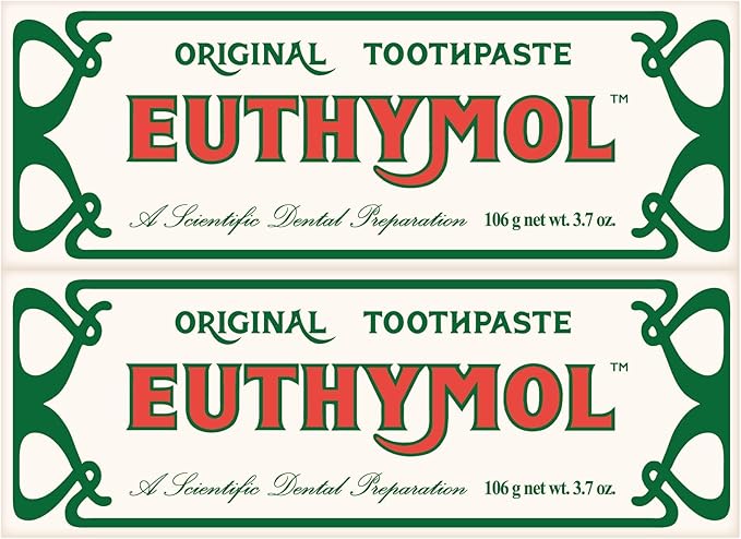 EUTHYMOL Original Pink Toothpaste (3.7fl oz * 2ea/Pack of 2) - Fluoride-Free Toothpaste for Sensitive Teeth & Gum. Bad Breath, Cavity Prevention, 12-Hour Long Lasting Freshness with Wintergreen