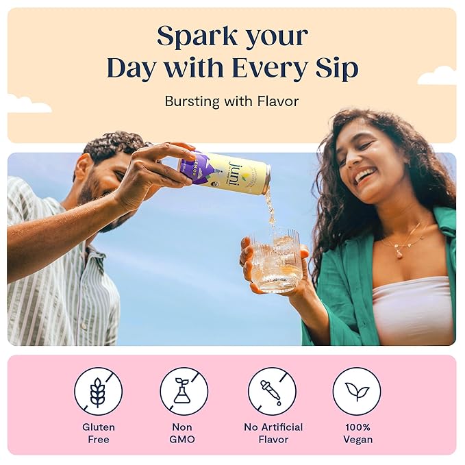 Juni Sparkling Adaptogen Drink with Ashwagandha, Lion’s Mane & Reishi Mushrooms | Green Tea for Focus, Zero Sugar, 5 Calories | Decaffeinated, Non Alcoholic Drinks – Variety Pack (12 Pack)-StrideForce Fitness