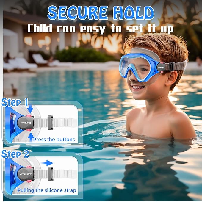 Kids Swim Goggles with Nose Cover -Diving Mask Leak-Proof Design for Boys Girls Ages 5-15 | Anti-Fog & UV Protection Swimming Glasses-StrideForce Fitness