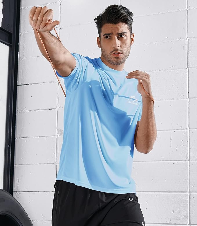 NORTHYARD Men's UPF 50+ Sun Protection Shirts Swim SPF UV Quick Dry Short Sleeve T-Shirts for Athletic Fishing Rash Guard-StrideForce Fitness