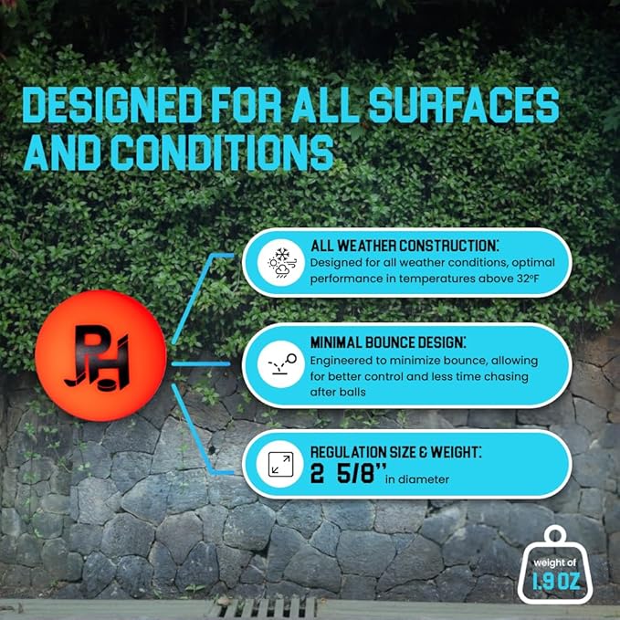 Premier Sports - 12-Pack All-Weather Street Hockey Balls – Durable, Low-Bounce, High-Visibility Balls with Reusable Storage Bag – Premier Regulation Size-StrideForce Fitness