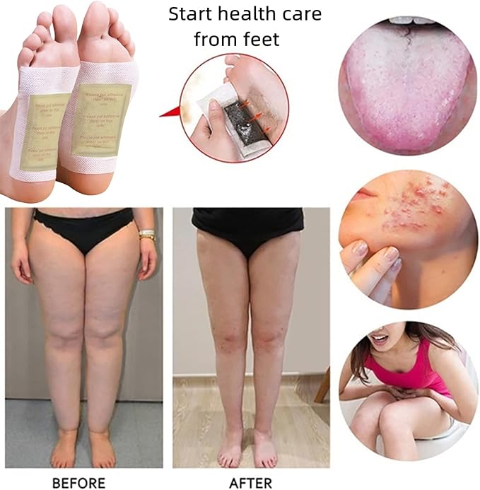 Ginger Foot Pads 100 Packs Bamboo Vinegar Patch Gold Foot Patches Easy to use-StrideForce Fitness