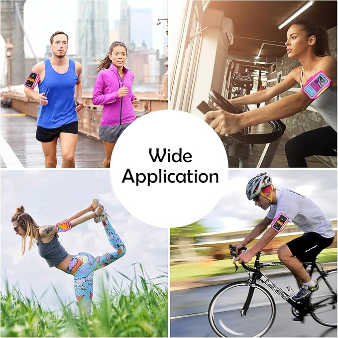 Running Armband with Earphone Bag Cell Phone Armband for iPhone 16 15 Pro 14 Plus 13 11 XR XS, Galaxy S24/S10 Water Resistant Sports Phone Holder Case & Zipper Slot Car Key Holder for 6.7 inch Phone-StrideForce Fitness