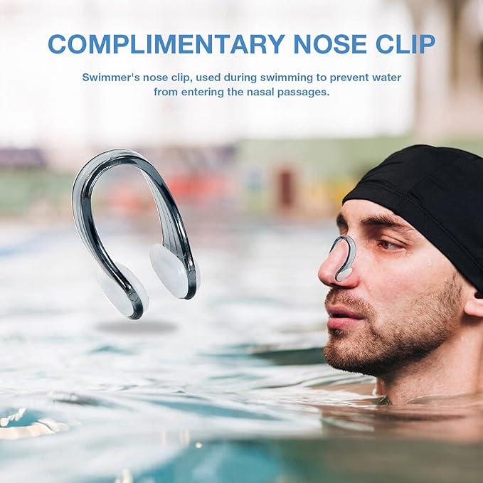 LYSIAN Reusable Swimmer Earplugs for Women Men 2 Pairs with Nose Clip, Water Proof Silicone Ear Plugs for Summer Swimming, Showering, Surfing, Water Sports and Sleeping-StrideForce Fitness