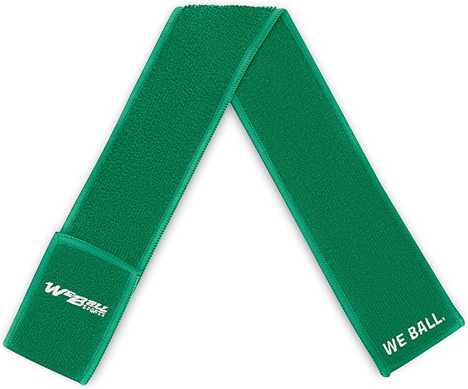 Streamer Football Towel, Sports Towel with Hook and Loop Fastener to Clean Football Visor and Gloves (Green, Adult)-StrideForce Fitness