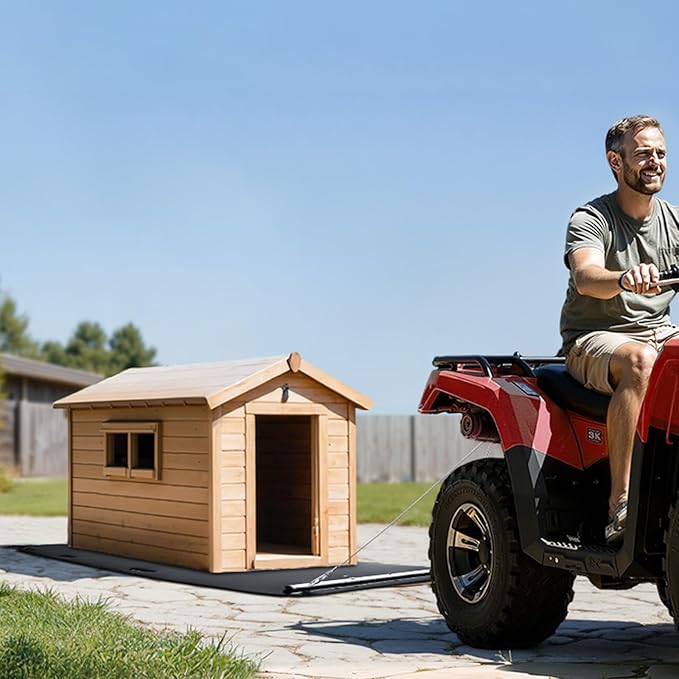 VEVOR Yard Drag Sled, 90 x 46 in, 1500lbs Heavy Duty Utility Sled, HDPE Drag Glider with Ropes & Pull Cables, Hand & Vehicle Use Game Hauler for Firewood Ice Fishing,Compatible with ATVs UTVs Tractors-StrideForce Fitness