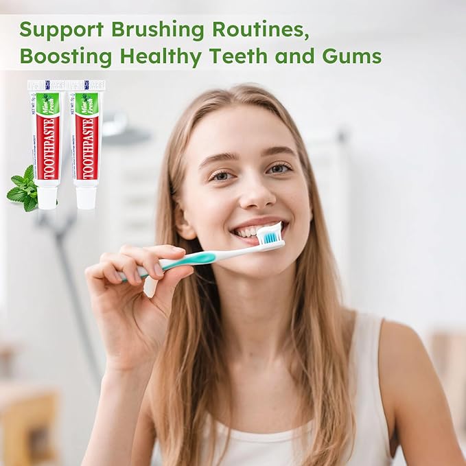 Travel Size Mini 0.176 oz Toothpaste Bulk, Disposable Mint Flavor Pocket Teeth Paste Small Essential Toothpaste for Travel, Home/Hotel/Guests/Charity/Homeless/Camping Oral Care Single Use, 10 Tubes