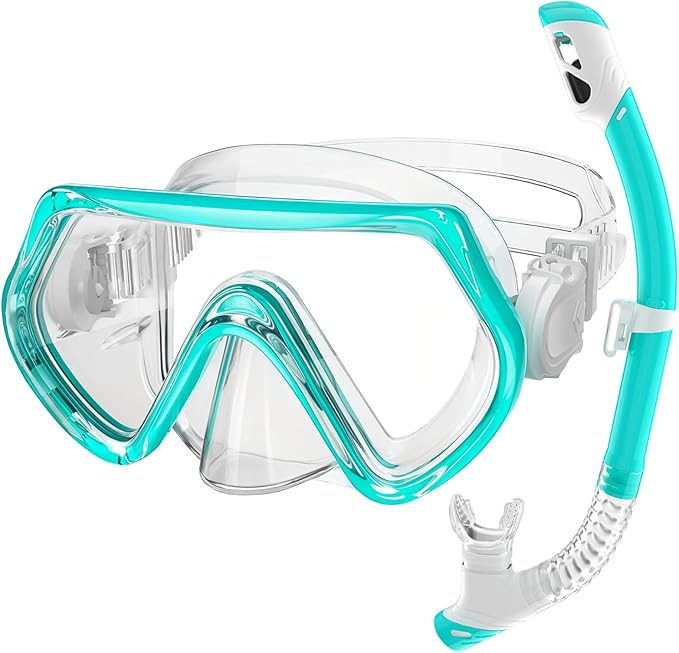 Snorkeling Gear for Kids, Kids Snorkel Set for Ages 3-14, Anti-Fog Diving Mask and Dry Top Snorkel Combo Set, Unisex Swimming Goggles-StrideForce Fitness