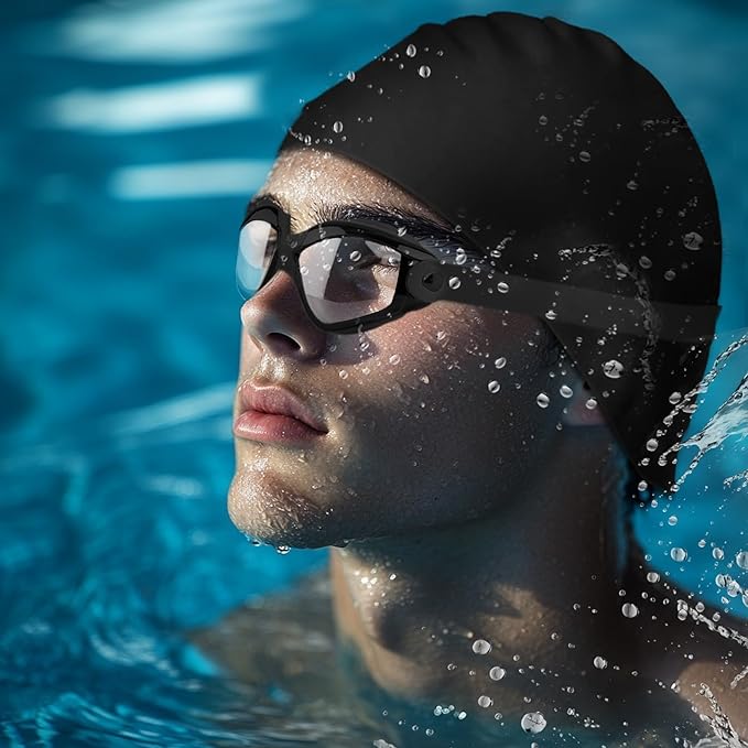 Swim Goggles Swimming Goggles No Leaking with Nose Clip, Earplugs, Swim Cap and Case for Men Women-StrideForce Fitness