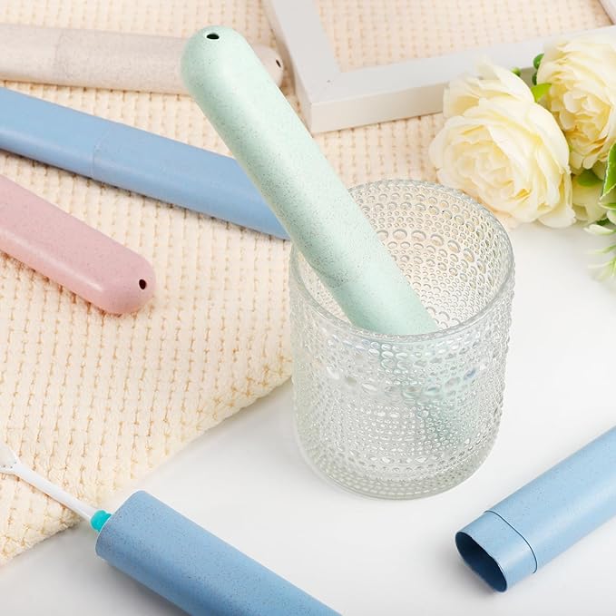 28 Pack Travel Toothbrush Holder,Travel Toothbrush Case,Portable Breathable Toothbrush Container,Dust-Proof Plastic Toothbrush Holders for Travel Camping Trips School Home(4 Colors)