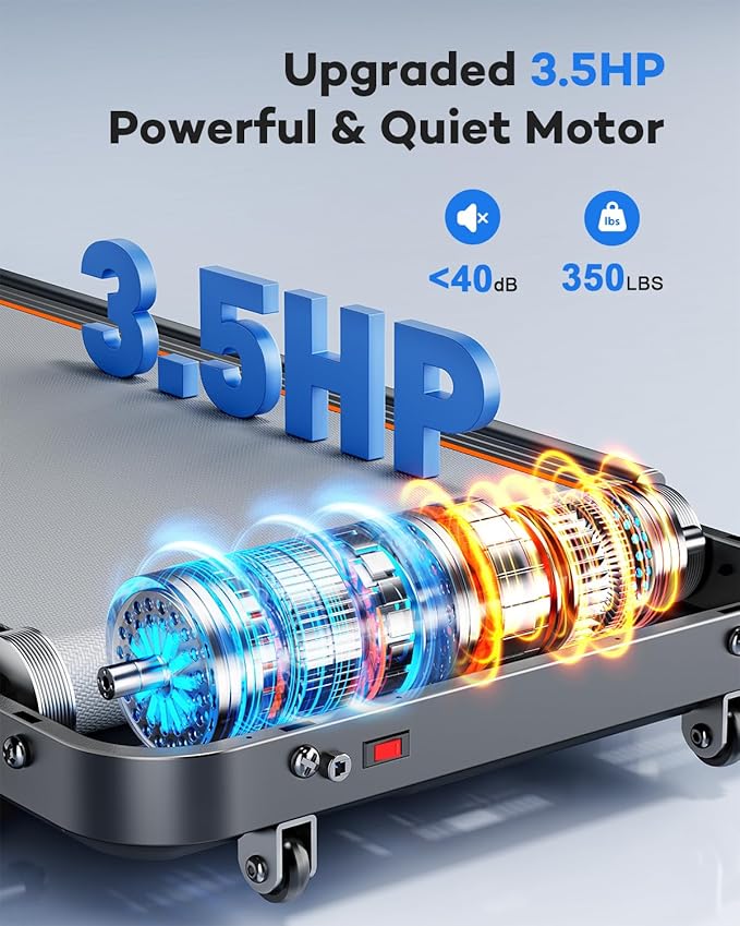 Foldable Treadmill with 10% Incline Upgrade 3.5HP Low Noise Walking Pad Treadmill with Handle Bar Rayspace 4 in 1 Portable Under Desk Treadmills for Home/Office, 350Lbs Capacity, APP & Remote Control-StrideForce Fitness