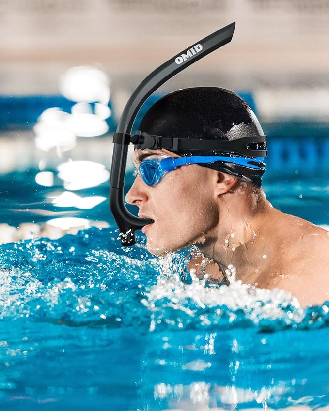 OMID SN1 Snorkel for Adult Youth, Diving Snorkel with One-Way Purge Valve, Food-Grade Silicone Mouthpiece-StrideForce Fitness