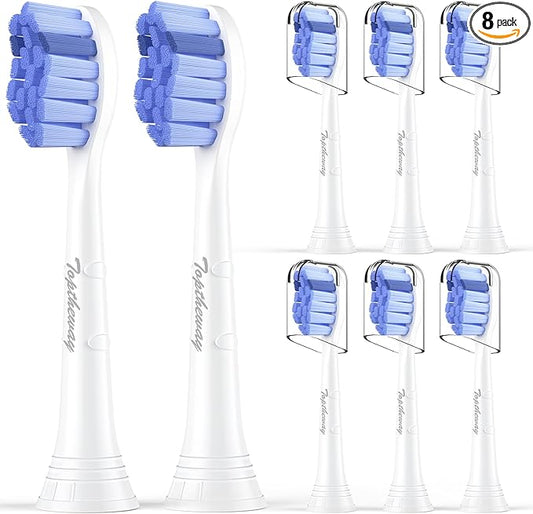 Toptheway Extra Soft Replacement Toothbrush Heads Compatible with Philips Sonicare Optimal Gum Care for Sensitive Teeth G2 C2 C1 4100 Snap-on, 8 Pack