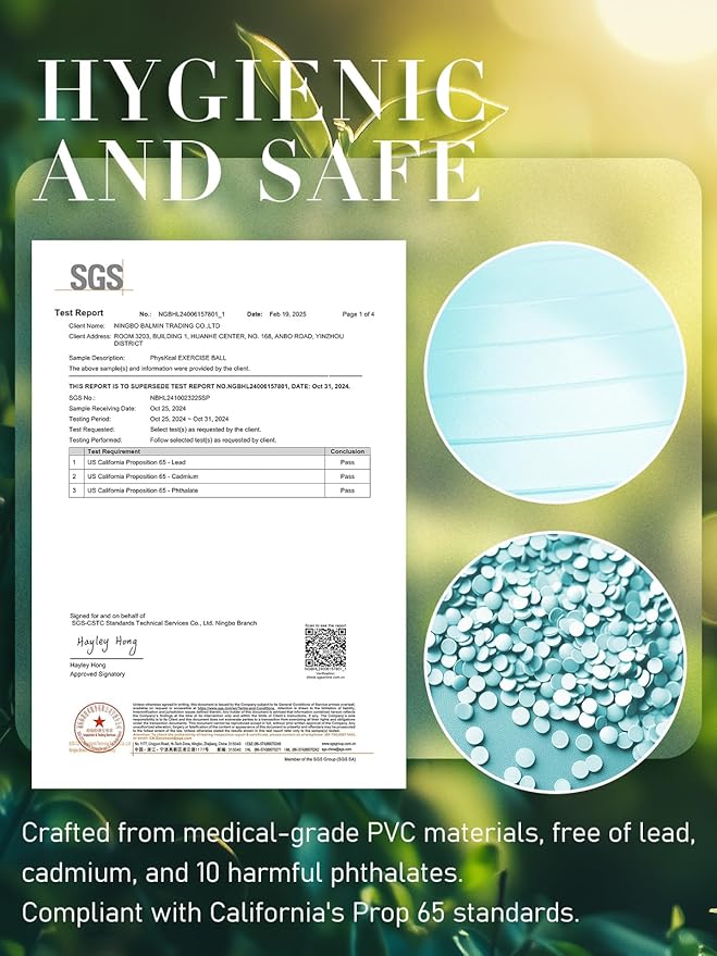 Yoga Ball for Exercise, Pilates Set, 4 Sizes Fitness Ball for Workout, Birthing, Pregnancy, Physical Therapy- Pump Included-StrideForce Fitness