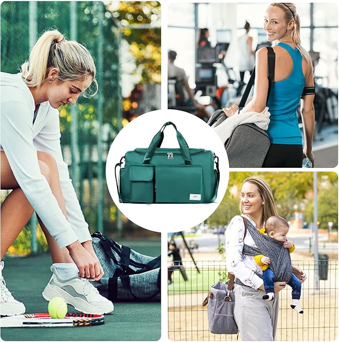 FIORETTO Women's Gym Duffle Bag with Shoes Compartment, 37L Capacity, Ideal for Travel, Gym, Sports, Duffel, Weekender-StrideForce Fitness