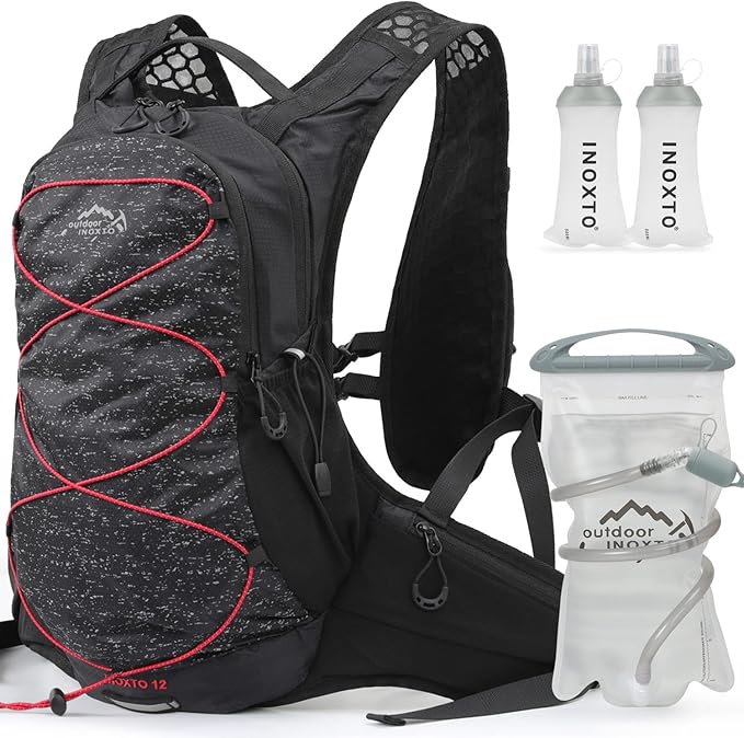 Hydration Pack Backpack, Lightweight Water Backpack with 2L Leakproof Hydration Bladder Daypack for Men Women,Running Hydration Vest for Outdoor Trail-StrideForce Fitness