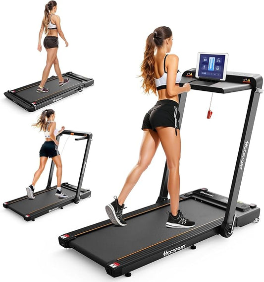 Treadmill with Incline, 3 in 1 Under Desk Treadmill Walking Pad with Removable Desk Workstation 3.5HP Foldable Compact Walking Treadmills for Home Small Office with Wristband Remote Control-StrideForce Fitness