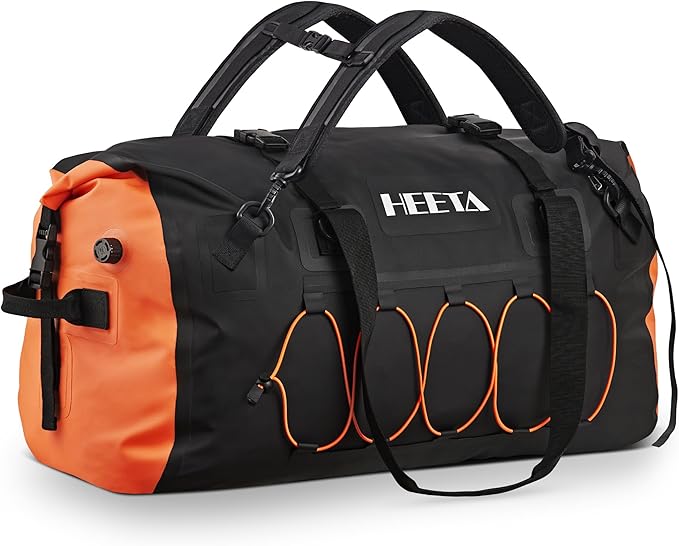 HEETA Waterproof Duffel Bag Motorcycle Dry Bag Backpack, 60L/80L Extra Large Rolltop Travel Duffle Bags with Straps & Handles for Kayaking Rafting Boating Canoeing Camping Gym Beach Cruise Ship-StrideForce Fitness