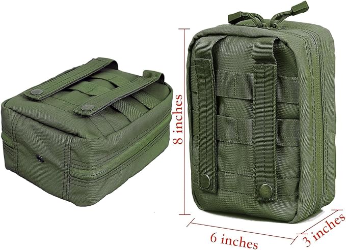 Carlebben EMT MOLLE Ifak Pouch Tactical MOLLE Medical First Aid Kit Utility Pouch Olive-StrideForce Fitness