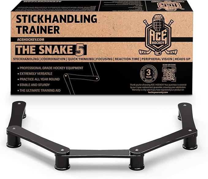 The Snake Trainer - Lightweight Stickhandling Training Tool - Hockey Training Equipment for Puck Control, Reaction Time and Coordination - Portable, Durable and Adjustable-StrideForce Fitness