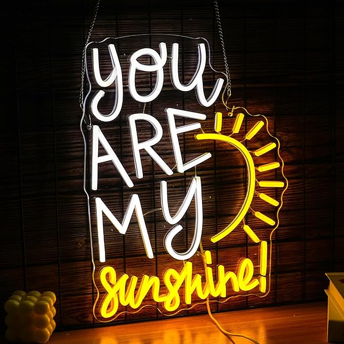 You Are My Sunshine Neon Sign Dimmable Pretty Sunshine Neon Light for Wall Decor USB Powered Sunrise Led Light Up Sign for Wedding Bedroom Lovers Party Celebrate Decor-StrideForce Fitness