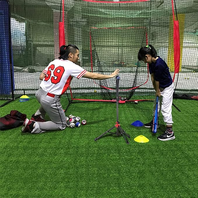 Storgem Batting Baseball tee Softball, Easy to Adjustable Height,Portable Tripod Stand Base Tee for Hitting Training Practice,with Carrying Bag-StrideForce Fitness