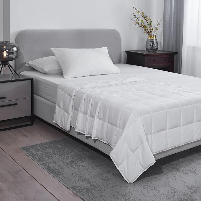 L'AGRATY Weighted Blanket - 60"x80" 15lbs Cooling Breathable Heavy Blanket Microfiber Material with Glass Beads for Adult All-Season Summer Fall Winter Soft Thick Comfort-StrideForce Fitness