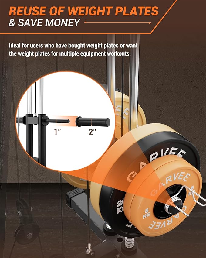 Multifunctional Home Gym Equipment with Lat Pulldown, Exercise Workout Station with Leg Press,Max 300LBS Capacity Home Gym Mahcine for Full Body Strength Training,Fit 1" & 2" Weight Plates(No Include)-StrideForce Fitness