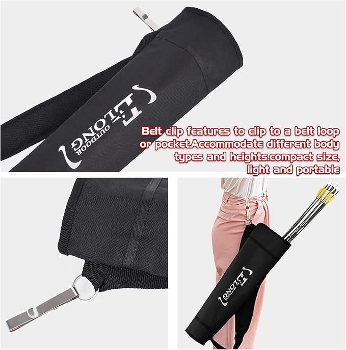 Elong Adjustable Archery Back Arrow Quiver Holder - Upgraded Quiver Arrows for Compound Recurve Bow and Hunting Target Practicing Youth and Adults-StrideForce Fitness