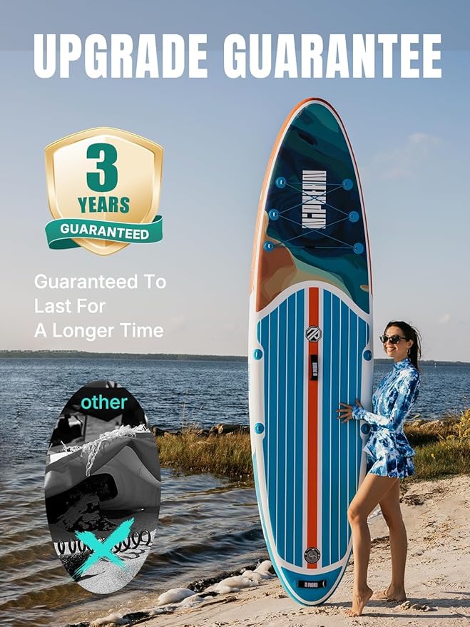 Niphean Inflatable Stand Up Paddle Board with SUP Accessories, Anti-Slip EVA Deck, 10’6’’ Inflatable Paddle Boards for Adults & Youth of All Skill Levels-StrideForce Fitness