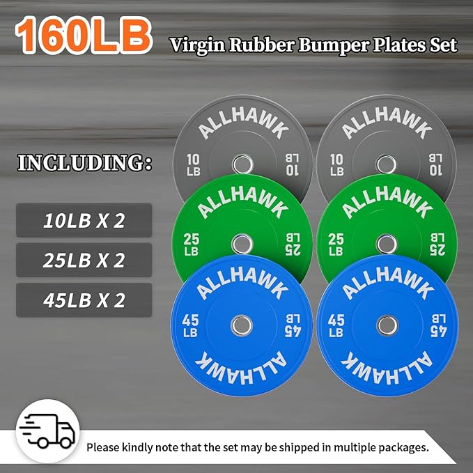 Colorful Olympic Bumper Plates, 2-inch Stainless Steel Insert, Virgin Rubber Weight Plate Set for Barbell Weight Lifting and Strength Training Home Gym-StrideForce Fitness