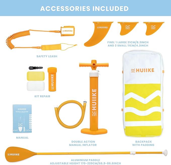 Inflatable Paddle Board for Adults with Accessories Included, Oar, Fins, Pump. Stand Up Paddleboard Great Stability and Resistance. 10’ x 33" x 5.9", Maximum Load 286 lb-StrideForce Fitness