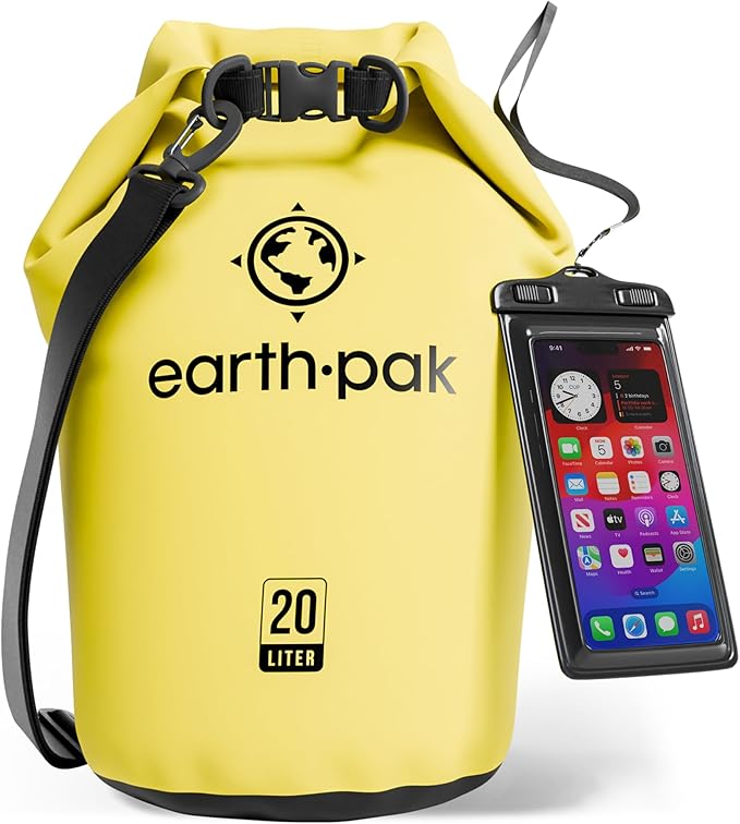 Earth Pak Waterproof Dry Bag - Roll Top Waterproof Backpack Sack Keeps Gear Dry for Kayak with Waterproof Phone Case-StrideForce Fitness