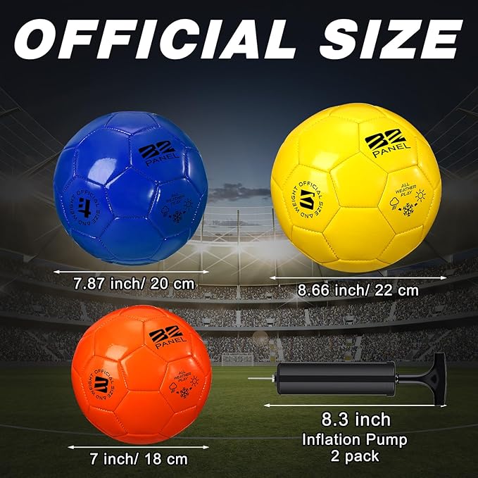 Deflated Soccer Balls with Pump Bulk Outdoor and Indoor Training Practice Soccer Ball Machine Stitched for Sports Birthday Gift Party Supplies-StrideForce Fitness