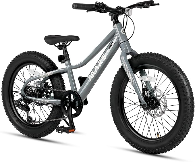 Glerc Mars Kids Mountain Bike, 20 24 Inch Fat Tire Bike for Teen Ages 6-14 Year Old, Bicycle with 2.8-Inch Wide Tires and 6 Speed Drivetrain, Multiple Colors-StrideForce Fitness