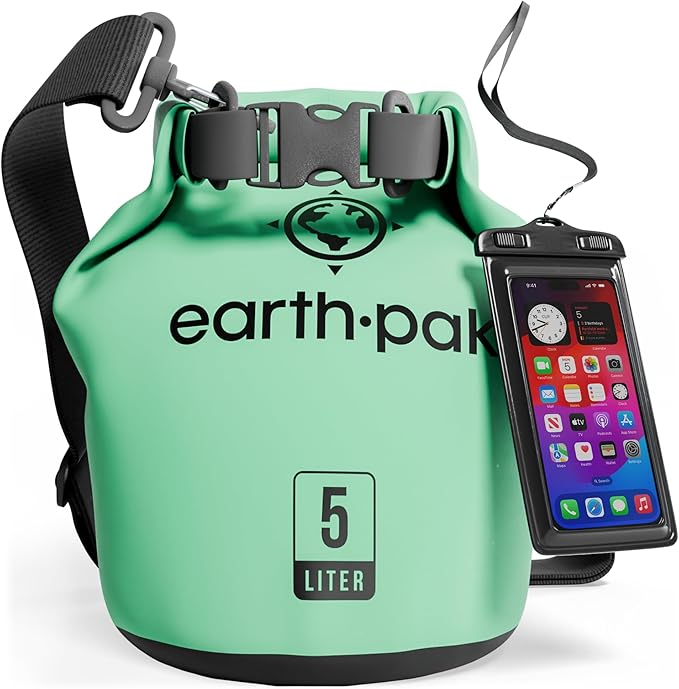 Earth Pak Waterproof Dry Bag - Roll Top Waterproof Backpack Sack Keeps Gear Dry for Kayak with Waterproof Phone Case-StrideForce Fitness