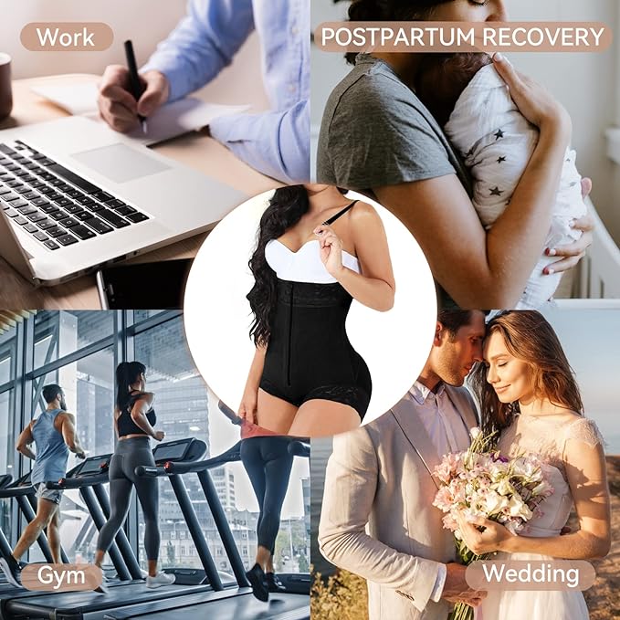 Shapewear for Women Tummy Control Fajas Colombianas Body Shaper Butt Lifter Compression Garment Open Bust Bodysuit-StrideForce Fitness