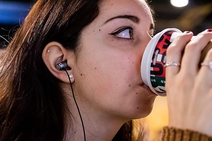 LUDOS Clamor Wired Earbuds in-Ear Headphones, 5 Years Warranty, Earphones with Microphone, Noise Isolating Ear Buds, Memory Foam for iPhone, Samsung, School Students, Kids, Women, Small Ears - Grey-StrideForce Fitness