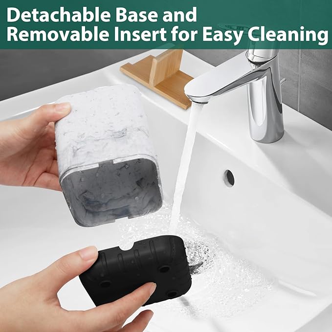 Boperzi Electric Toothbrush Holders for Bathroom Countertop, Detachable Toothbrush and Razor Holder Drainage for Shower, Kids Toothbrush and Toothpaste Holder, 3 Slots Bamboo Toothbrush Organizer