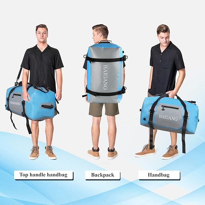 110L Waterproof Duffel Bag Travel Dry Bag, Large Capacity, Adjustable Thickened Straps and Handles, Zip Closure, Air Valve, Fully Waterproof, Perfect for Boating, Rafting, Motorcycle Kayaking-StrideForce Fitness